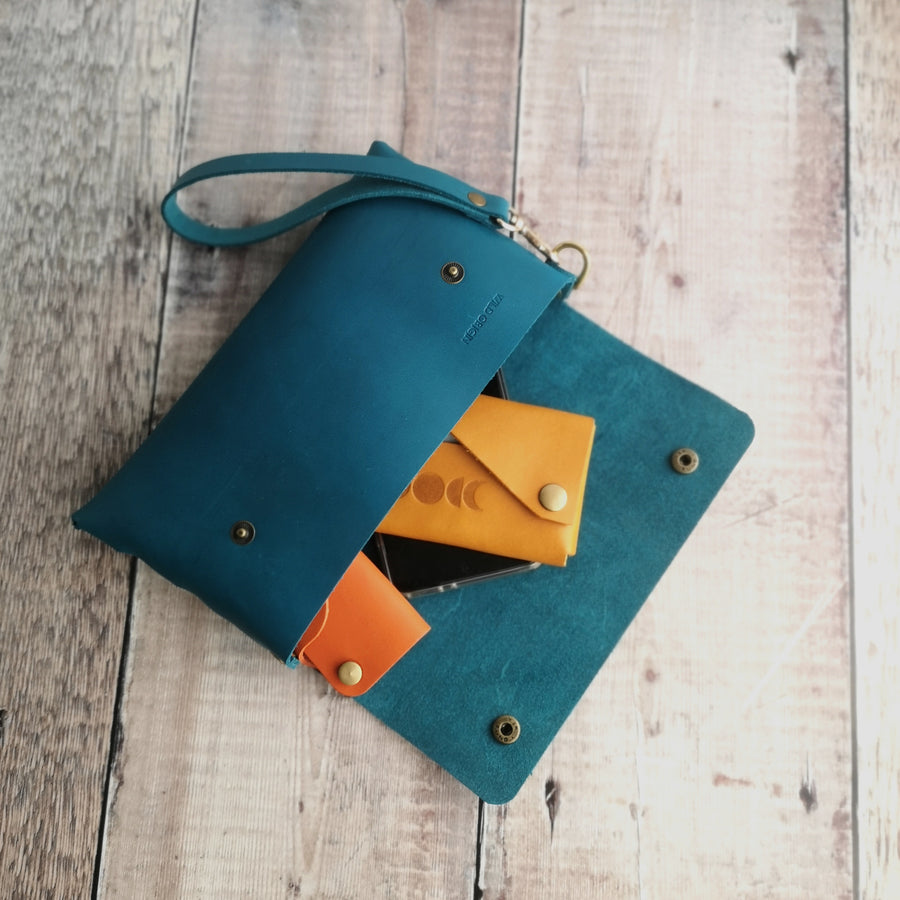 turquoise leather bag 