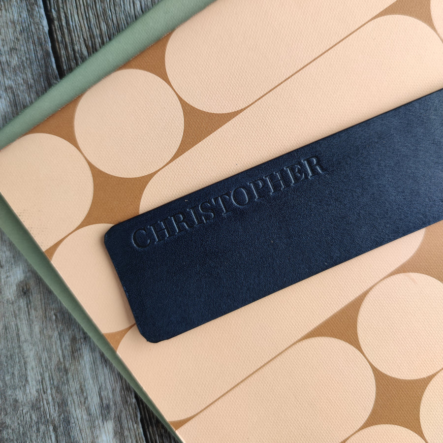personalised leather bookmark