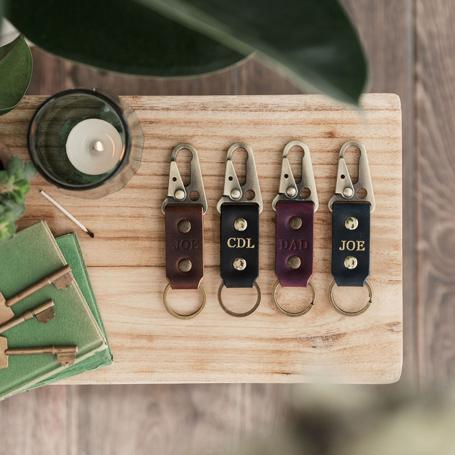 Antique Brushed Gold Clip Keyring