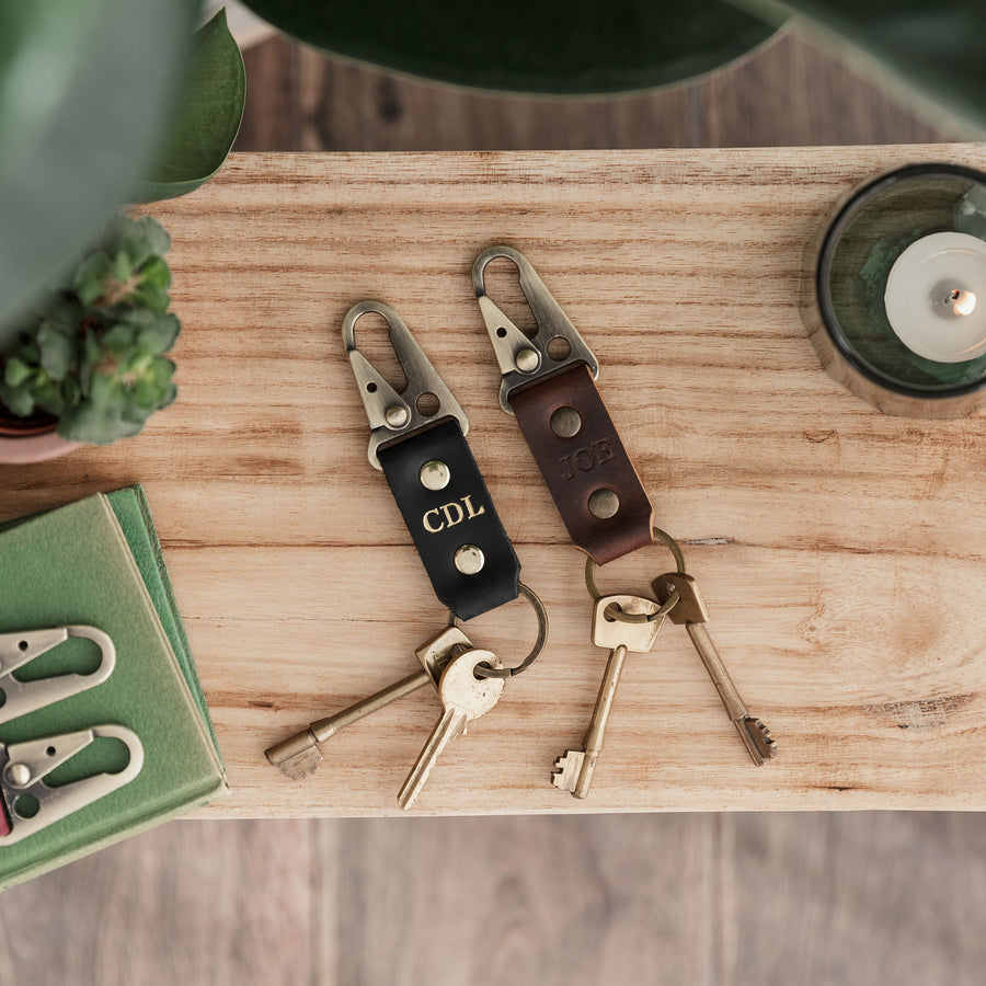 Antique Brushed Gold Clip Keyring