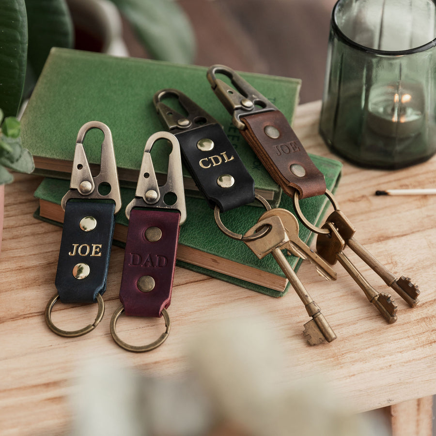 Antique Brushed Gold Clip Keyring
