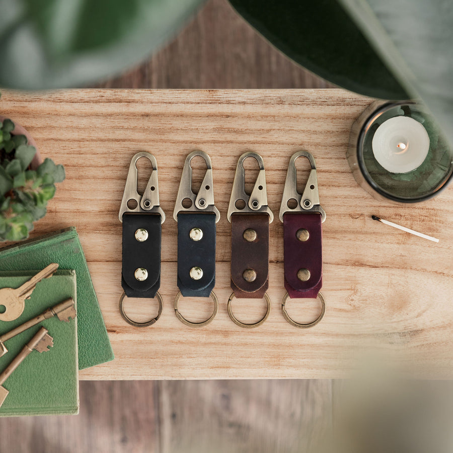 Antique Brushed Gold Clip Keyring