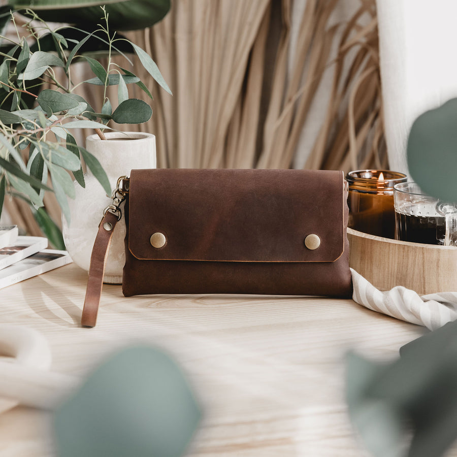Brown Ox Leather Clutch