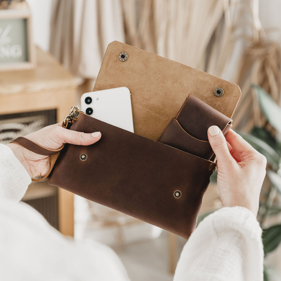 Brown Ox Leather Clutch
