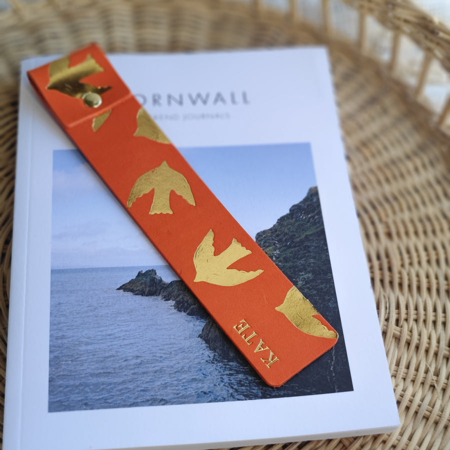 Personalised leather bookmark 