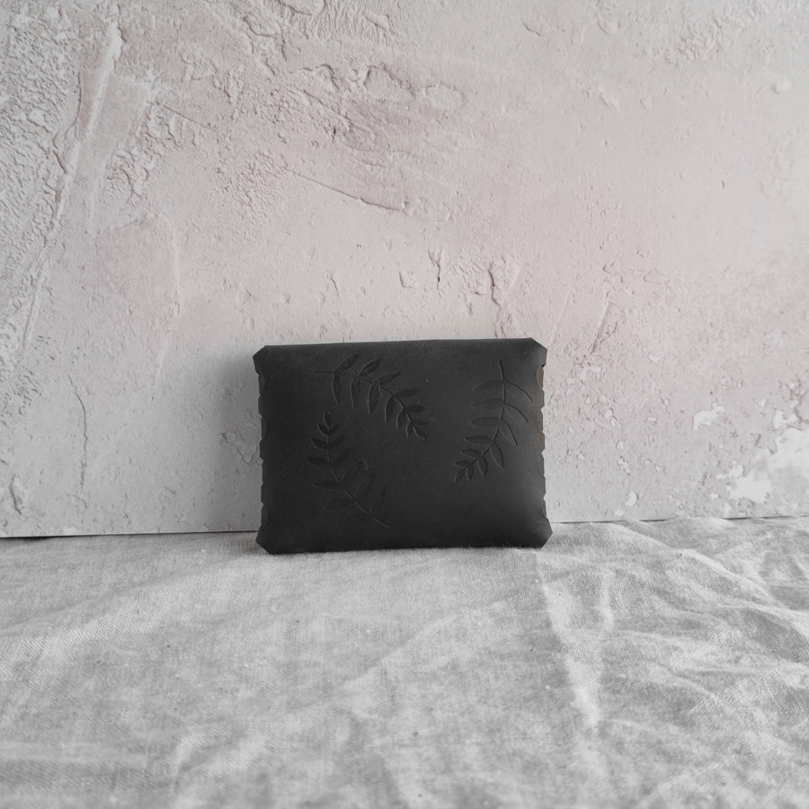 Black Botanical Print Leather Interlocked Purse (not personalised)- FLASH SALE ITEM