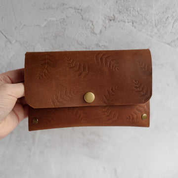 botanical leather passport holder 
