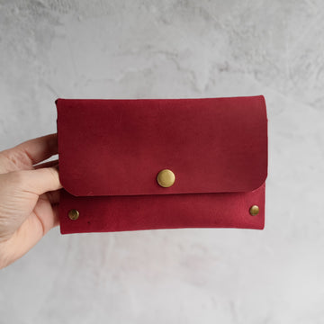 red leather travel wallet 