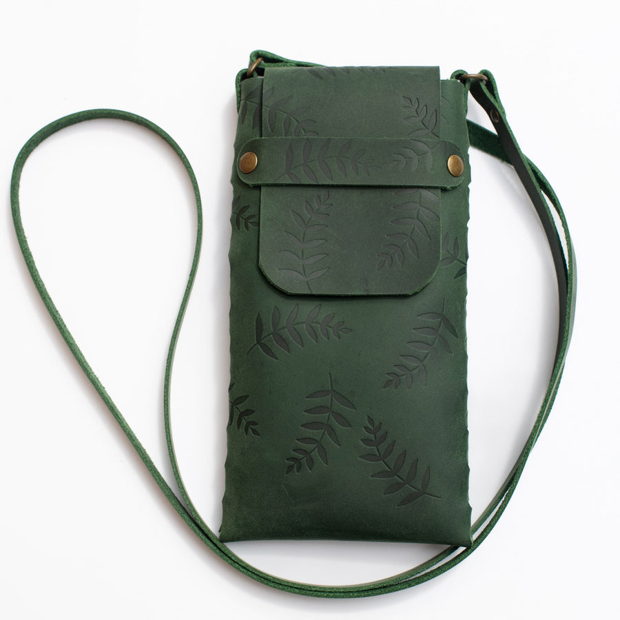 Green Botanical Print Phone Holder