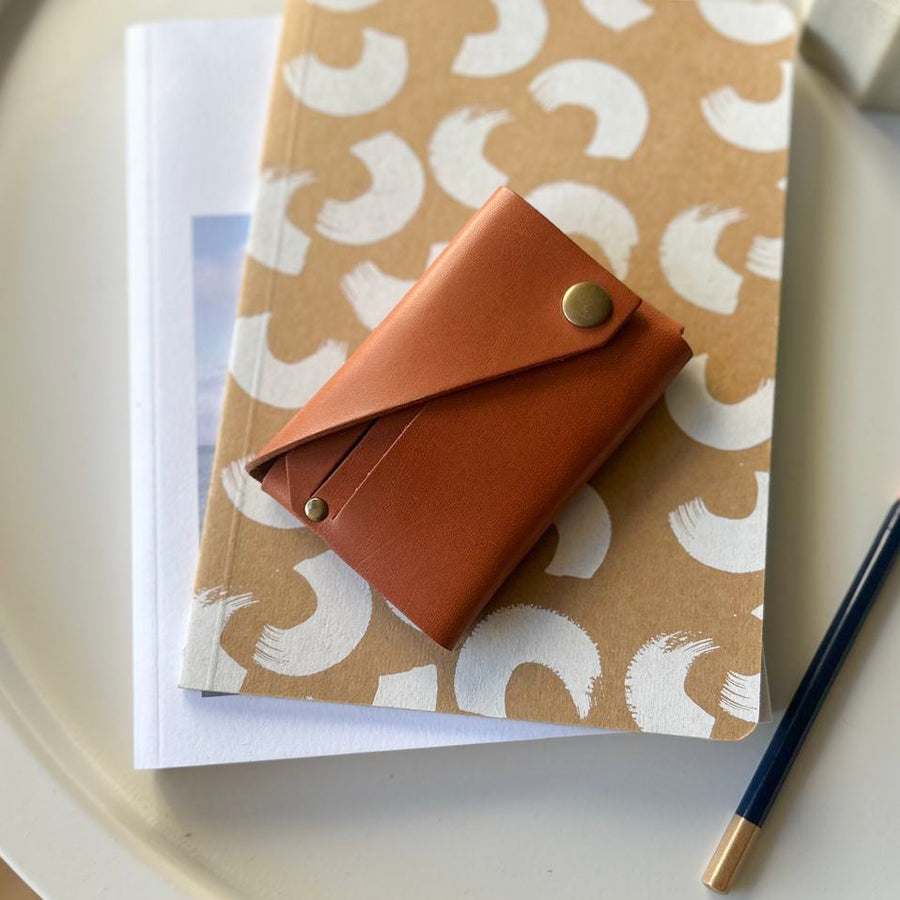 Dark Tan Veg Tan Leather Wallet