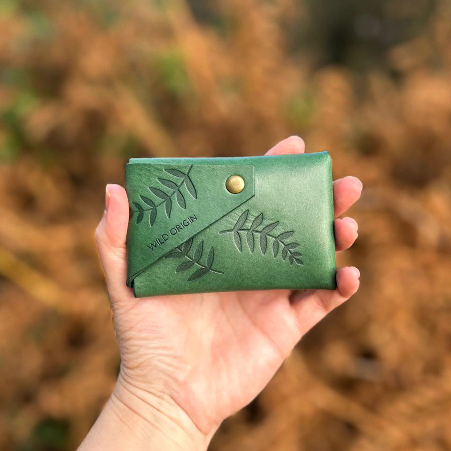 Green Botanical Veg Tan Leather Wallet