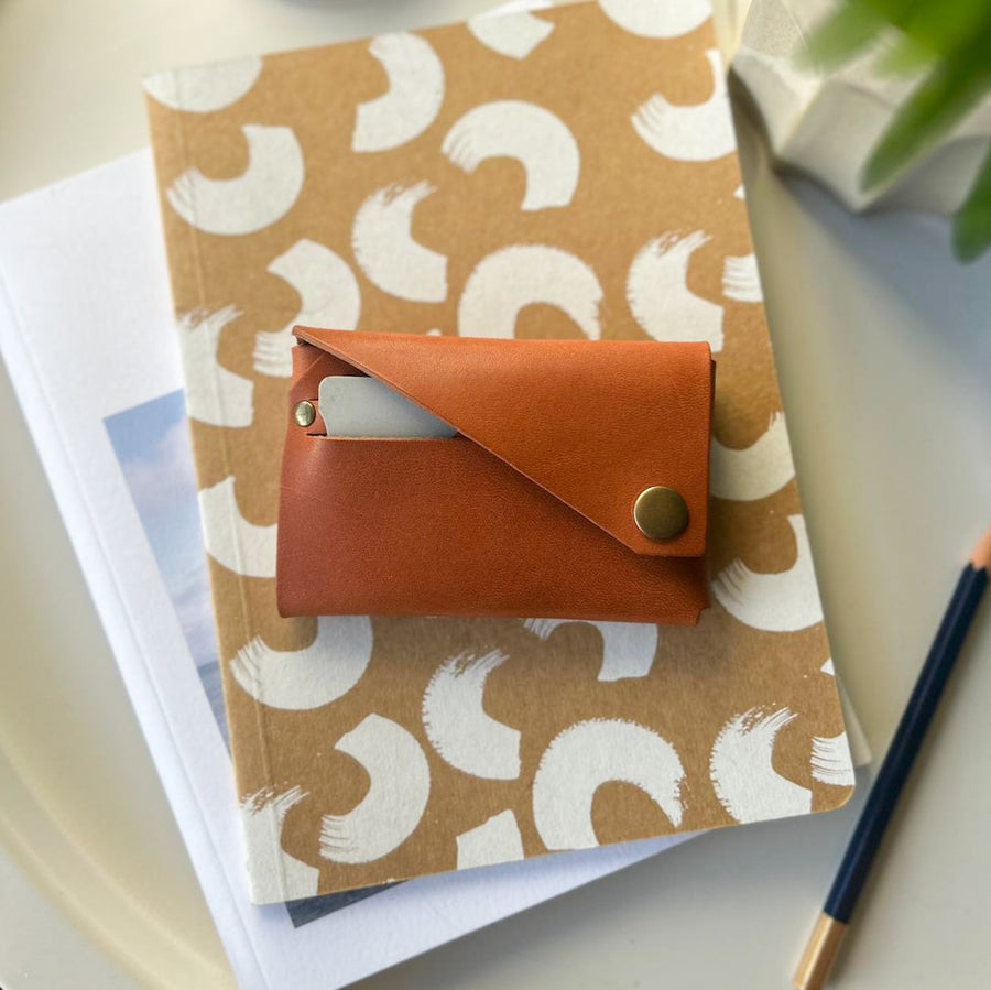 Dark Tan Veg Tan Leather Wallet