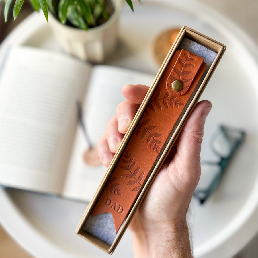 Smaller Botanical Personalised Bookmark With Gift Box- One Colour