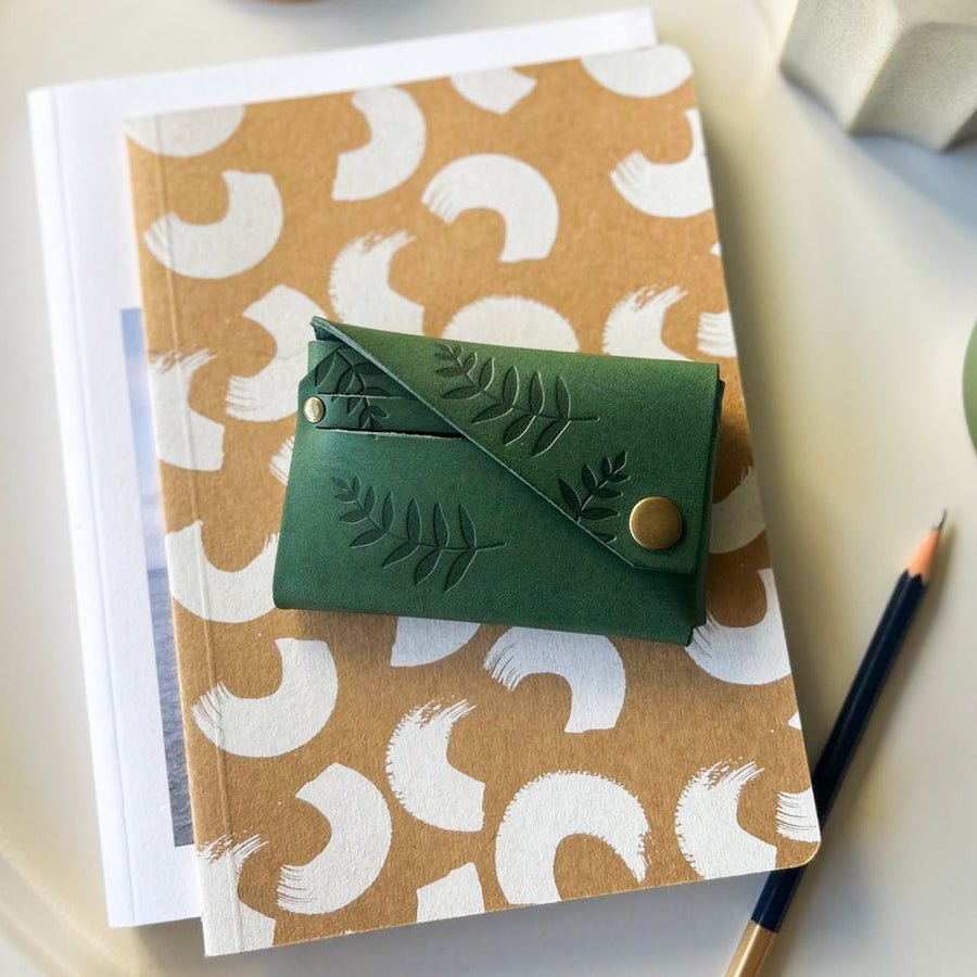 Green Botanical Veg Tan Leather Wallet