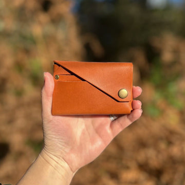 Dark Tan Veg Tan Leather Wallet