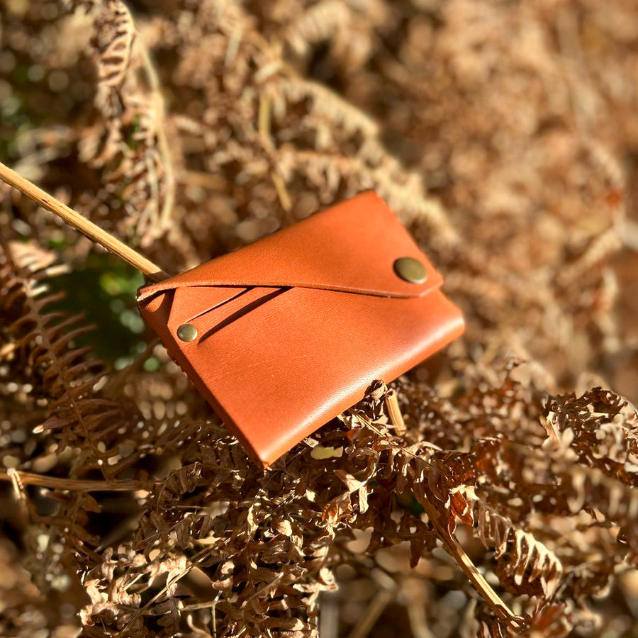 Dark Tan Veg Tan Leather Wallet