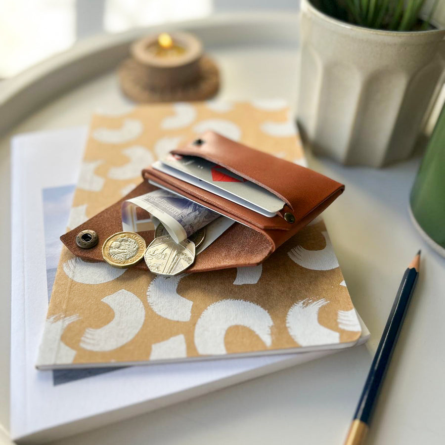 Dark Tan Veg Tan Leather Wallet