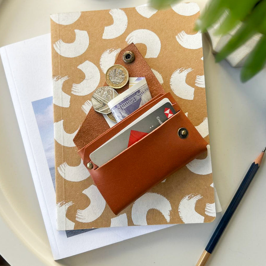 Dark Tan Veg Tan Leather Wallet