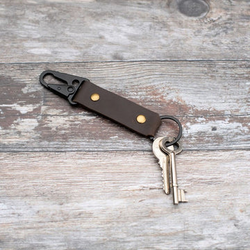 brown leather keyring