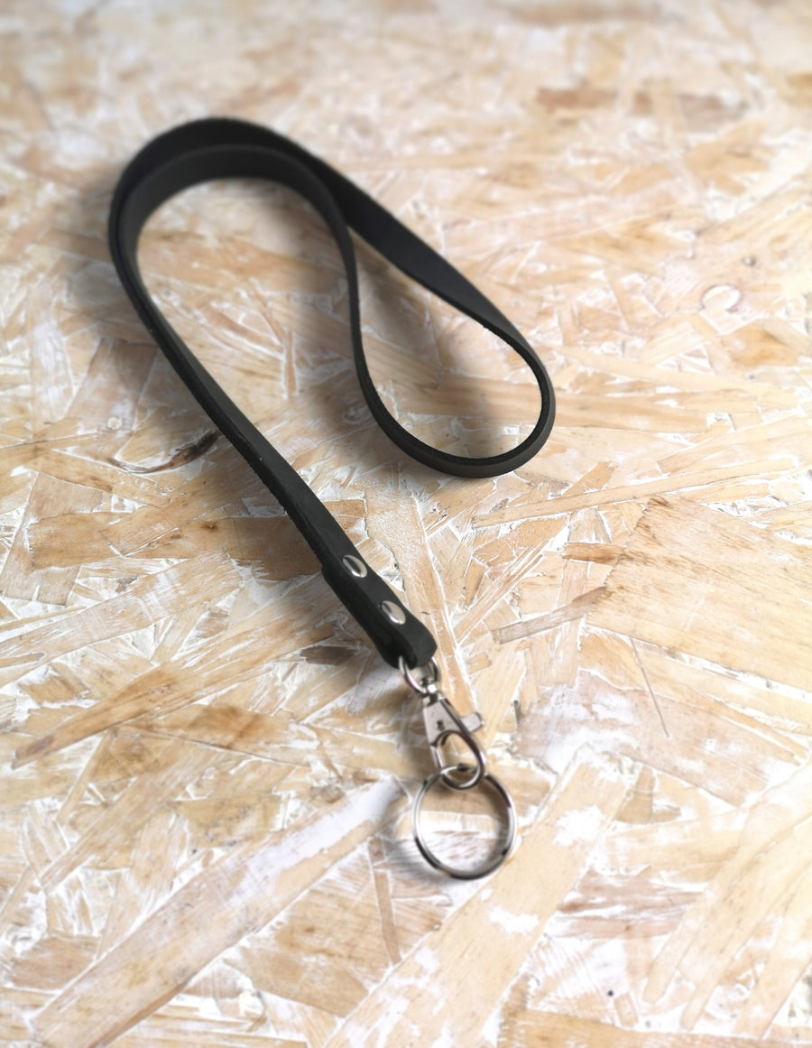 Black Oiled Leather Lanyard - Wild Origin