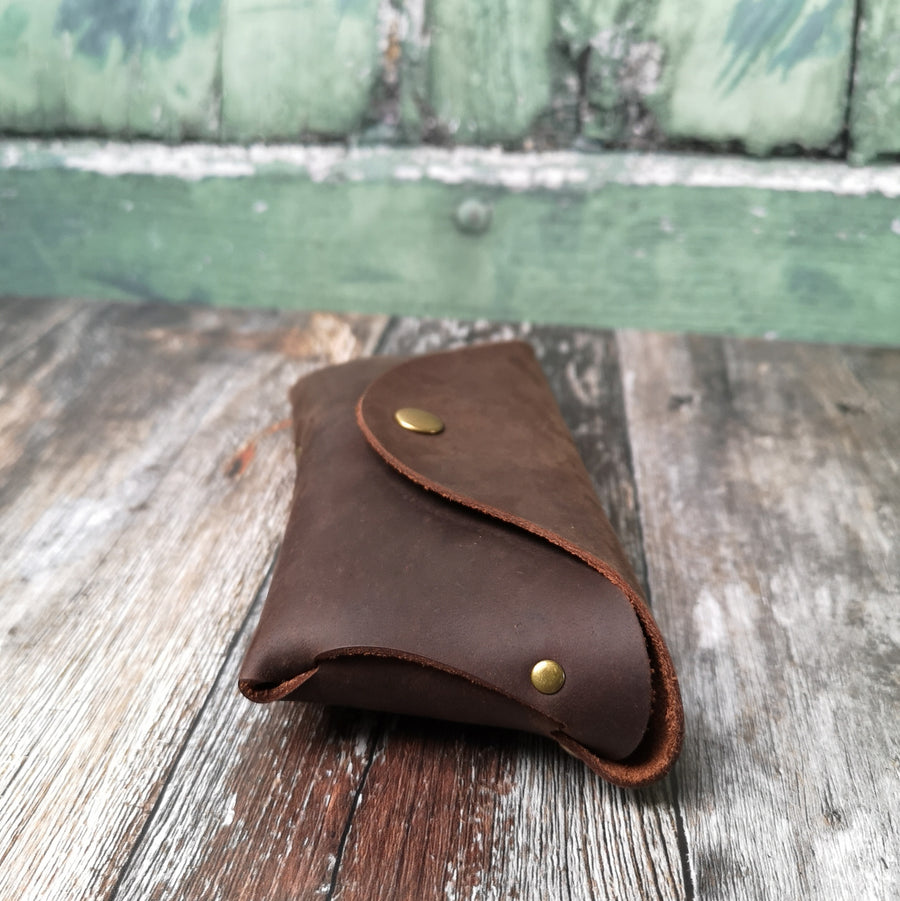 Personalised leather glasses case cornwall