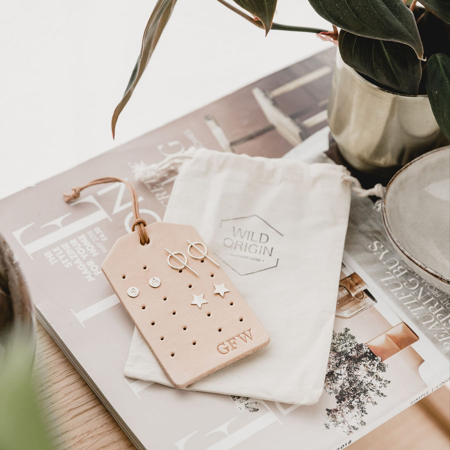 leather travel earring holder 