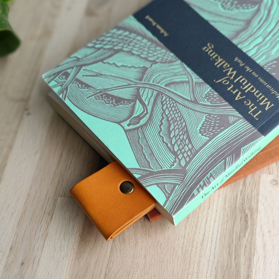 mustard leather bookmark 