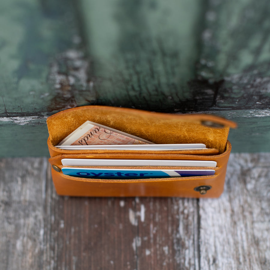 Yellow Leather Card Holder - Wild Origin