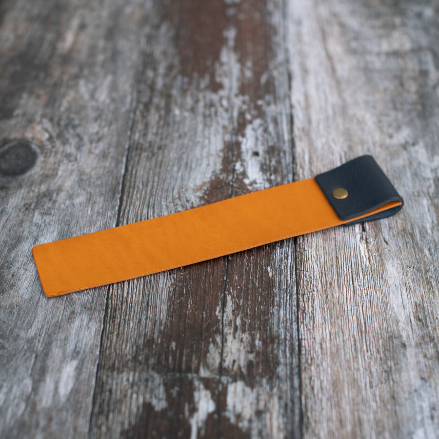 Yellow & Navy Leather Bookmark - Wild Origin