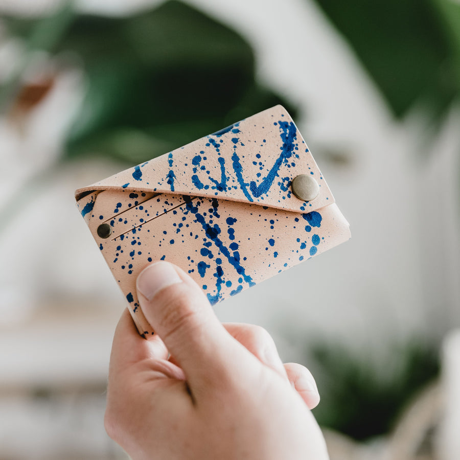handpainted leather wallet 