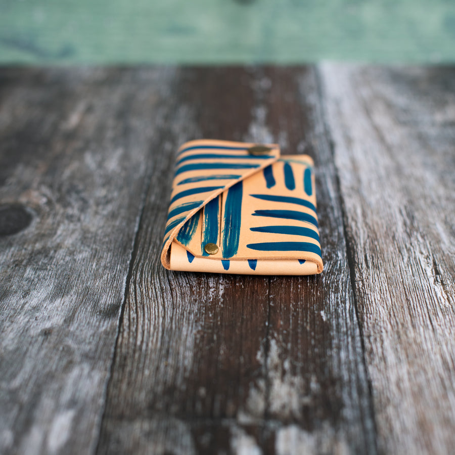 Leather handpainted wallet cornwall