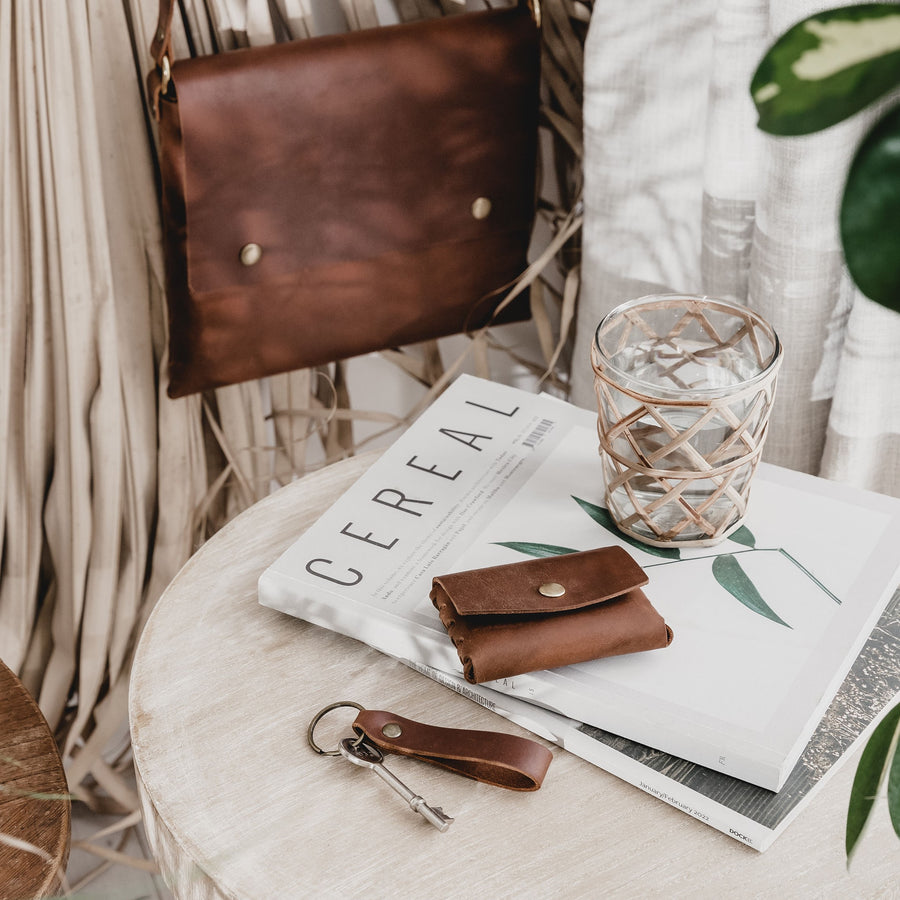 Personalised Oiled Leather Keyring